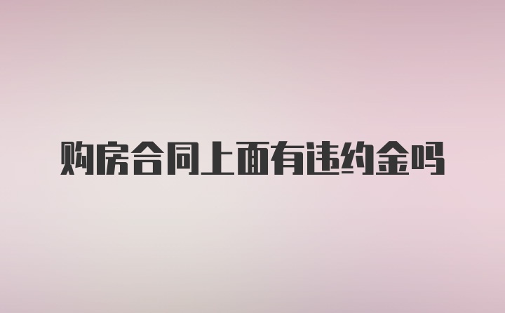 购房合同上面有违约金吗