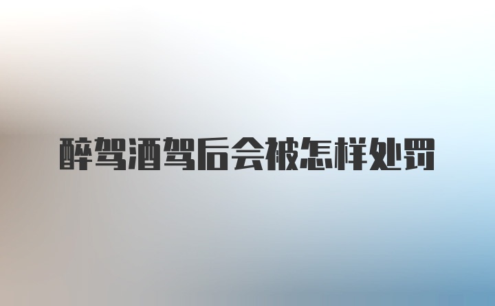 醉驾酒驾后会被怎样处罚