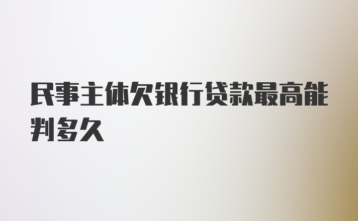 民事主体欠银行贷款最高能判多久