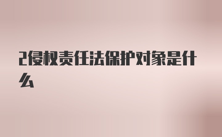 2侵权责任法保护对象是什么