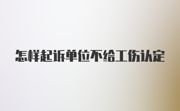 怎样起诉单位不给工伤认定