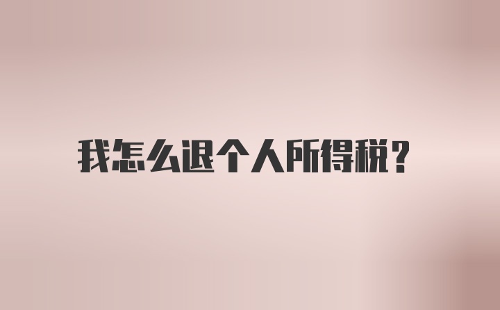 我怎么退个人所得税？