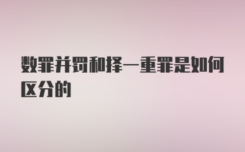 数罪并罚和择一重罪是如何区分的