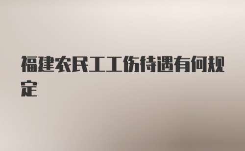 福建农民工工伤待遇有何规定