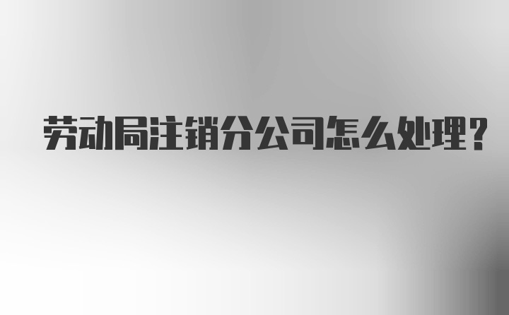 劳动局注销分公司怎么处理？