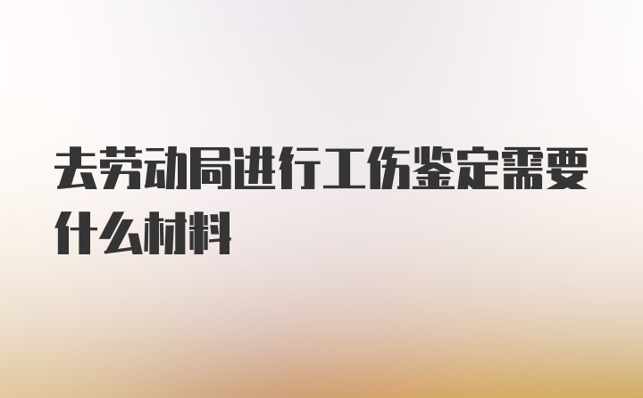 去劳动局进行工伤鉴定需要什么材料