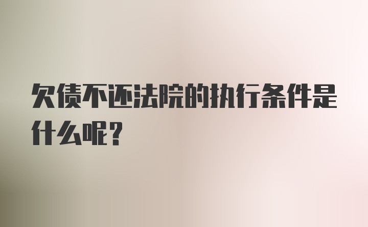 欠债不还法院的执行条件是什么呢？