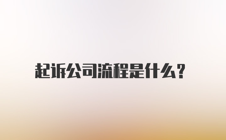 起诉公司流程是什么？