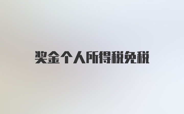 奖金个人所得税免税