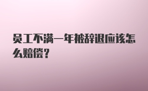 员工不满一年被辞退应该怎么赔偿？