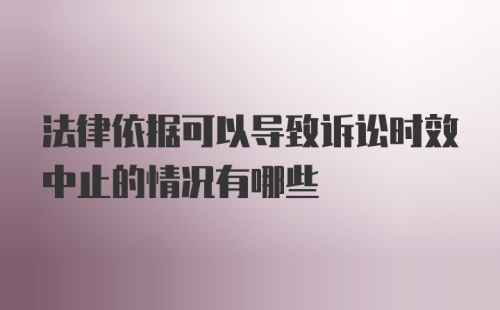 法律依据可以导致诉讼时效中止的情况有哪些