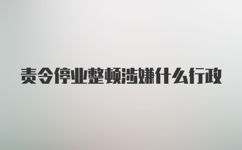 责令停业整顿涉嫌什么行政