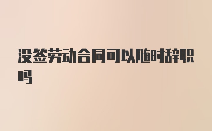 没签劳动合同可以随时辞职吗