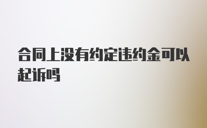 合同上没有约定违约金可以起诉吗