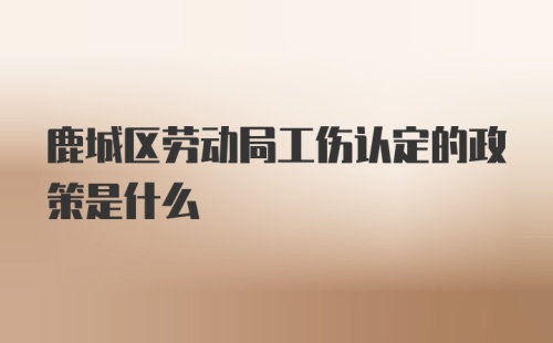 鹿城区劳动局工伤认定的政策是什么