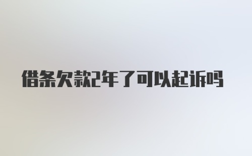 借条欠款2年了可以起诉吗