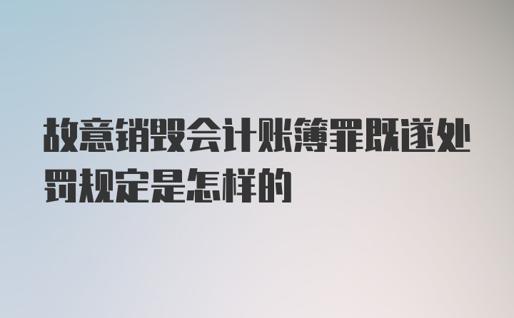 故意销毁会计账簿罪既遂处罚规定是怎样的