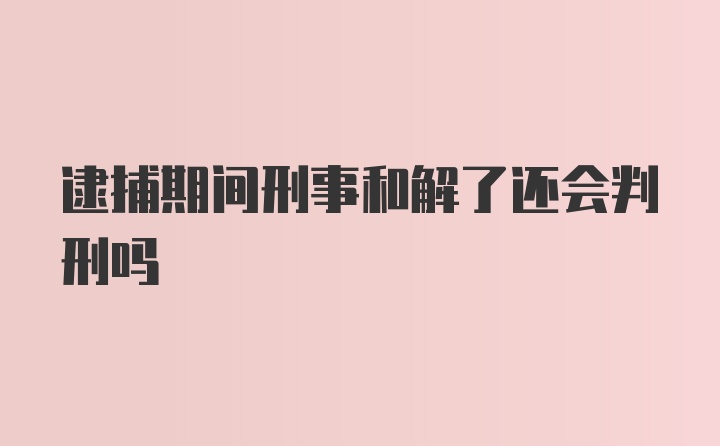 逮捕期间刑事和解了还会判刑吗