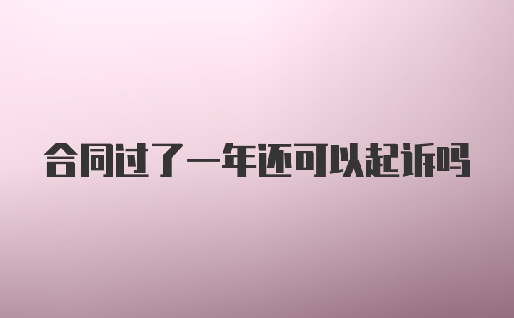 合同过了一年还可以起诉吗