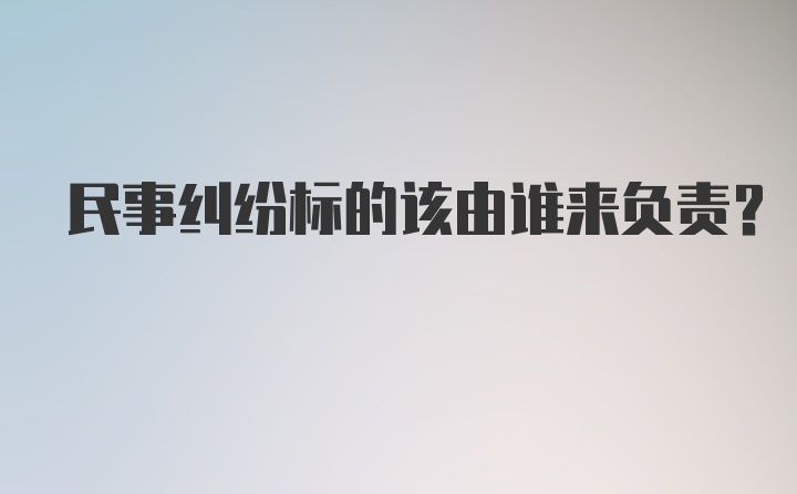 民事纠纷标的该由谁来负责？