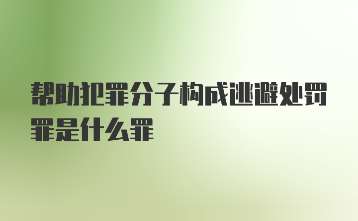 帮助犯罪分子构成逃避处罚罪是什么罪