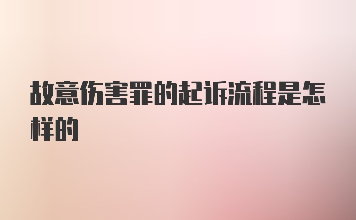 故意伤害罪的起诉流程是怎样的