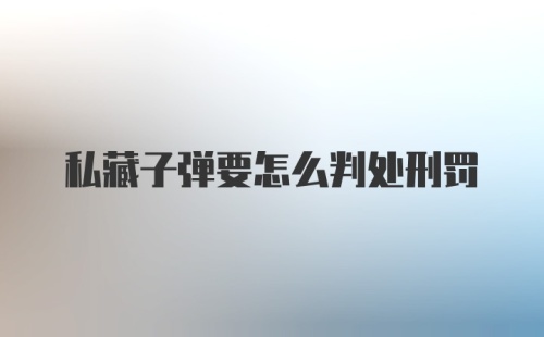 私藏子弹要怎么判处刑罚