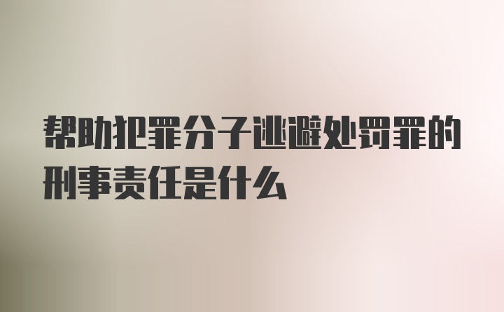 帮助犯罪分子逃避处罚罪的刑事责任是什么