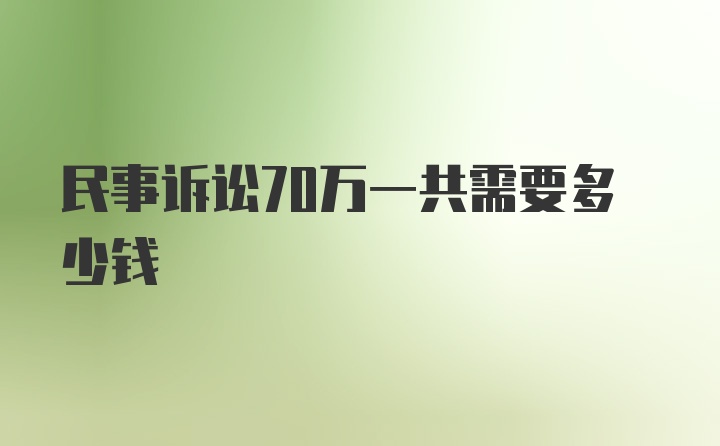 民事诉讼70万一共需要多少钱