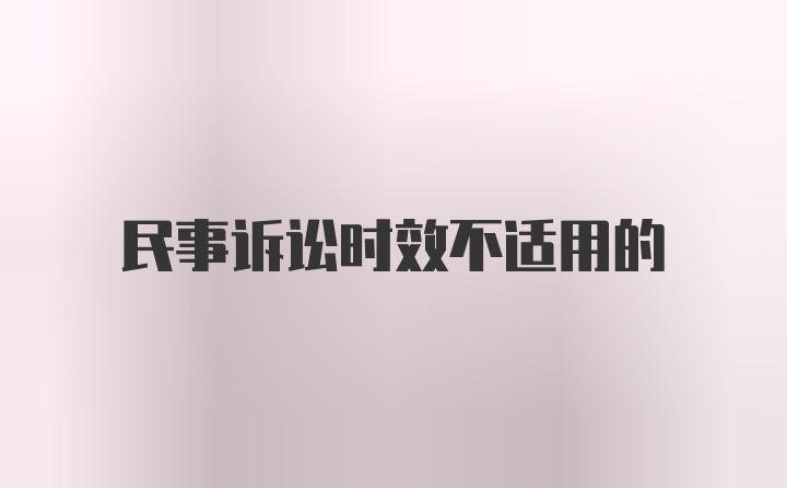 民事诉讼时效不适用的