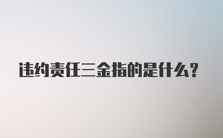 违约责任三金指的是什么？