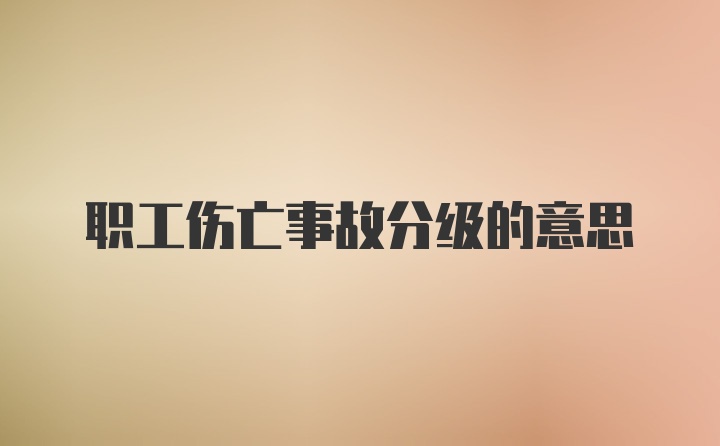 职工伤亡事故分级的意思