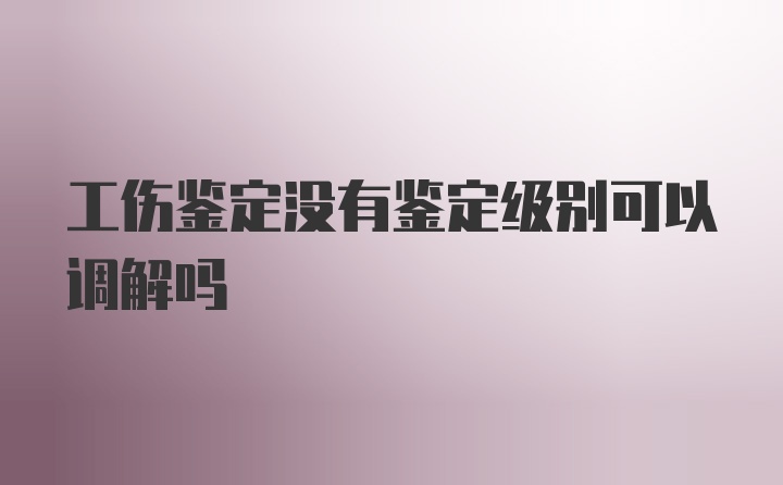 工伤鉴定没有鉴定级别可以调解吗