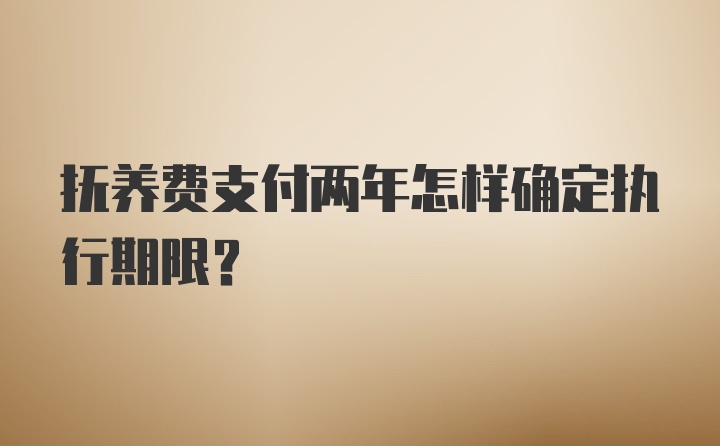 抚养费支付两年怎样确定执行期限？