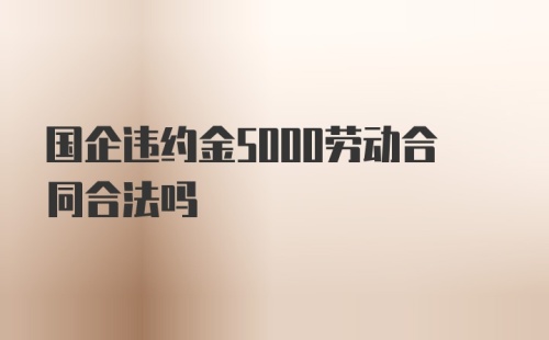 国企违约金5000劳动合同合法吗