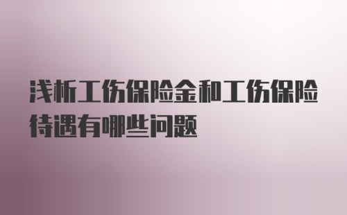 浅析工伤保险金和工伤保险待遇有哪些问题