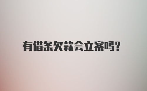 有借条欠款会立案吗?