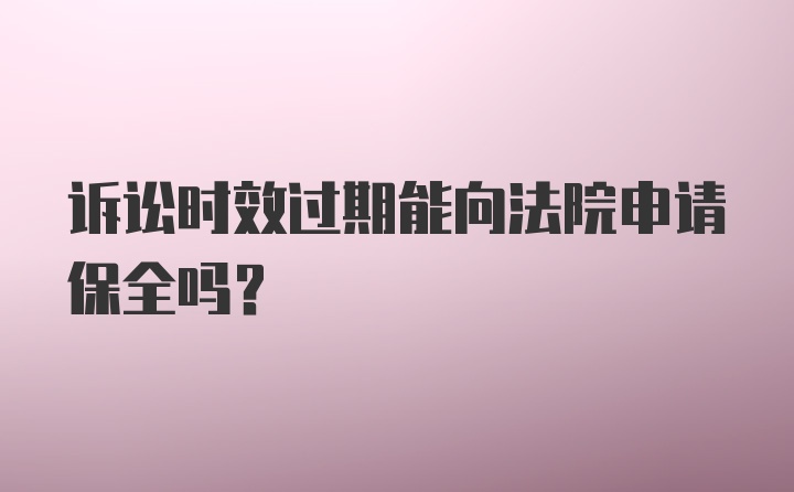 诉讼时效过期能向法院申请保全吗?