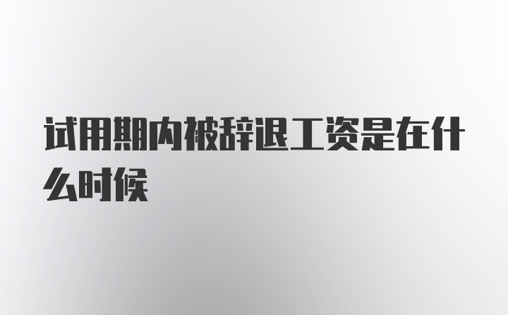 试用期内被辞退工资是在什么时候