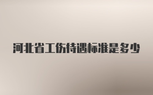 河北省工伤待遇标准是多少