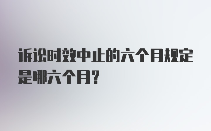 诉讼时效中止的六个月规定是哪六个月？