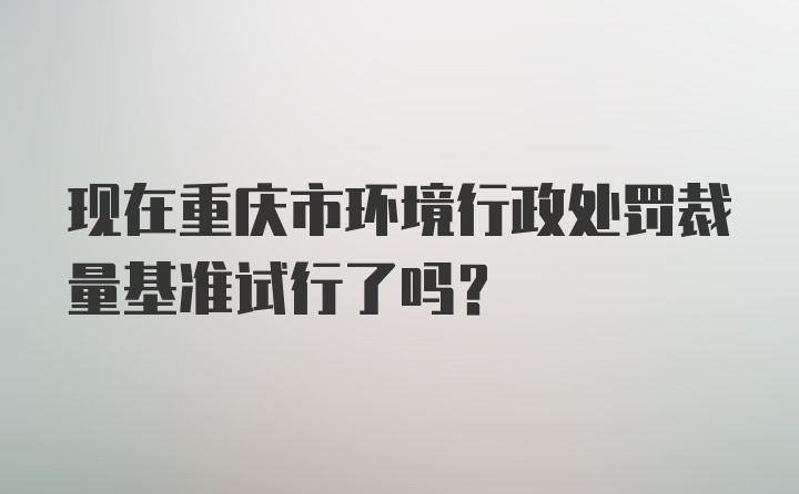 现在重庆市环境行政处罚裁量基准试行了吗？