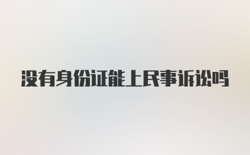 没有身份证能上民事诉讼吗