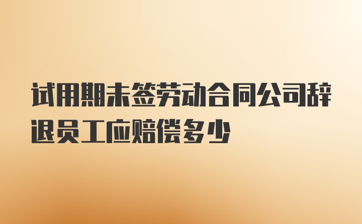 试用期未签劳动合同公司辞退员工应赔偿多少