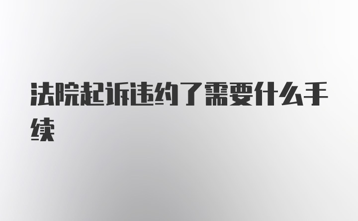 法院起诉违约了需要什么手续