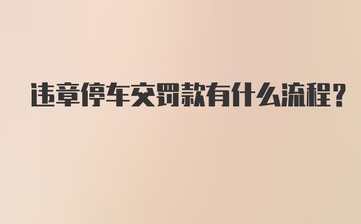 违章停车交罚款有什么流程？