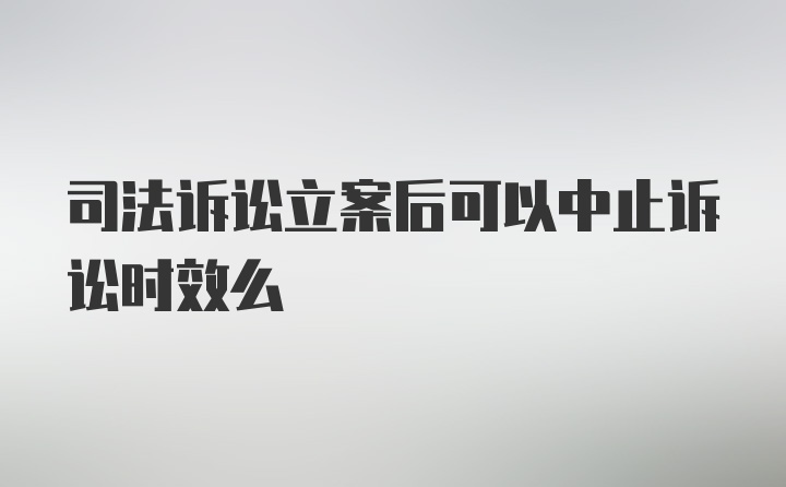 司法诉讼立案后可以中止诉讼时效么