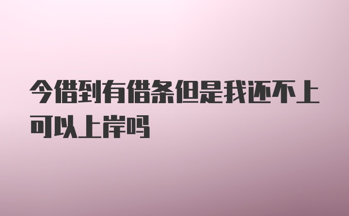 今借到有借条但是我还不上可以上岸吗