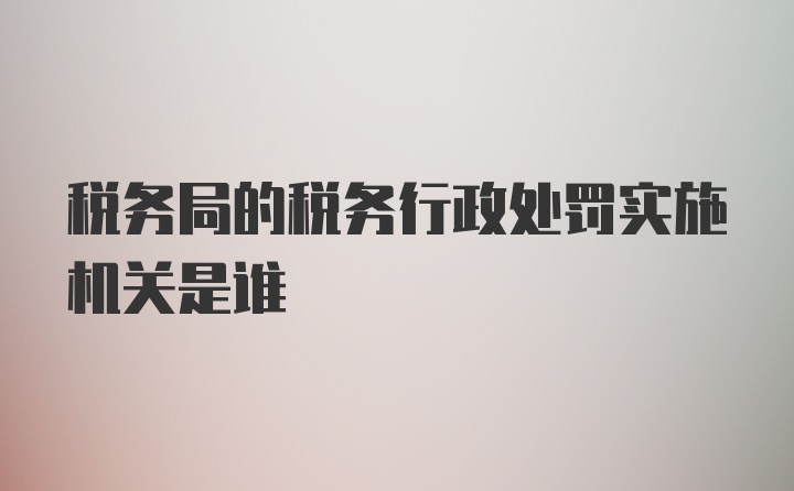 税务局的税务行政处罚实施机关是谁