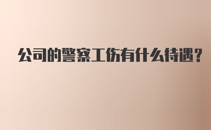 公司的警察工伤有什么待遇？